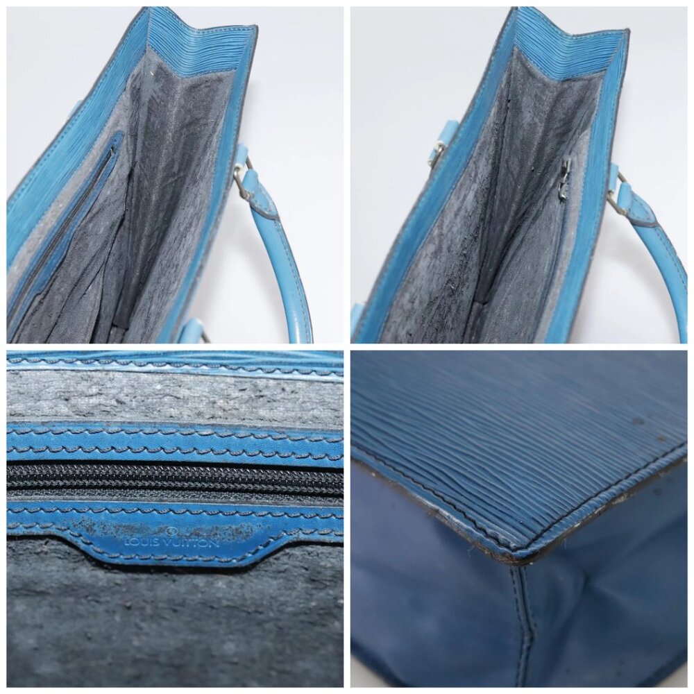 LOUIS VUITTON Epi Sac Plat Hand Bag Blue LV - Picture 11 of 14